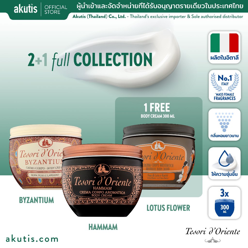 Tesori d’Oriente - (2+1) Full collection Aromatic Body Cream 300 ml | 2 ...
