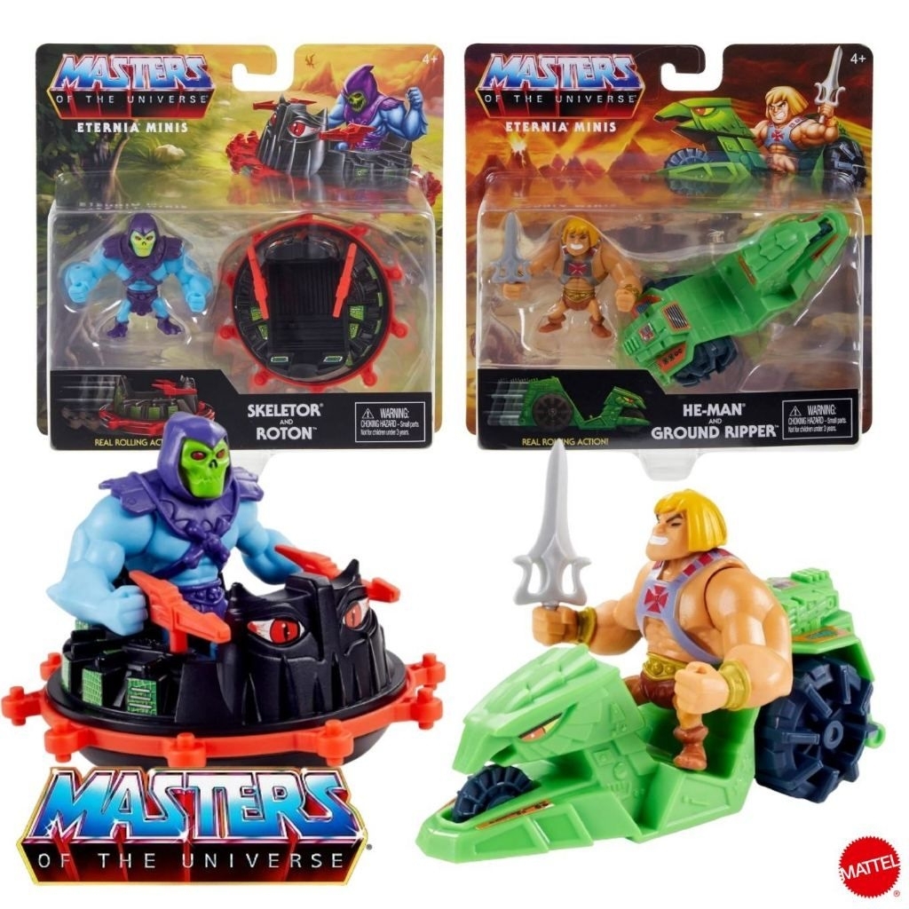 Masters of The Universe Eternia Minis Skeletor & Roton, He-Man & Ground ...