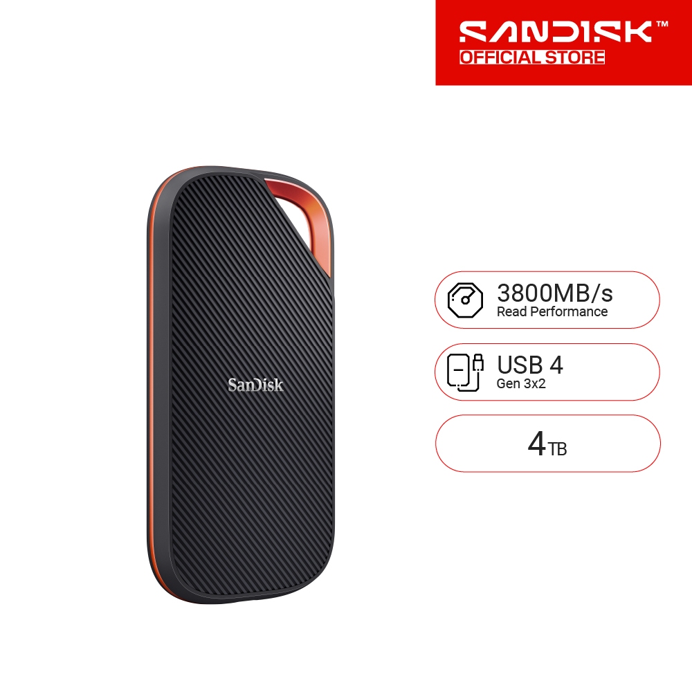 SanDisk Extreme PRO with USB4 SSD 2TB 4TB (SDSSDE82-xT00-G25) up