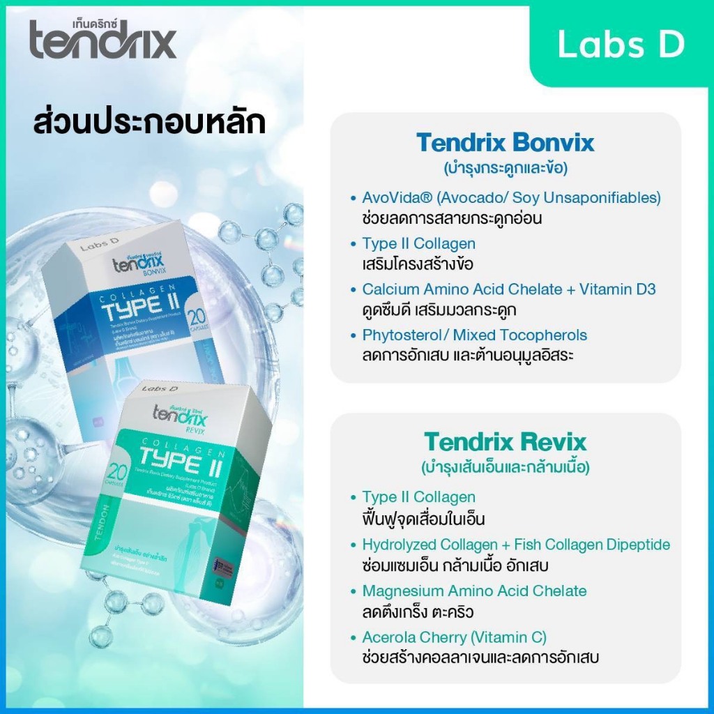 Tendrix เท็นดริกซ์ [ Bonvix 3 กล่องเล็ก แถม Revix 2 กล่องเล็ก ] ฟื้นฟู ...