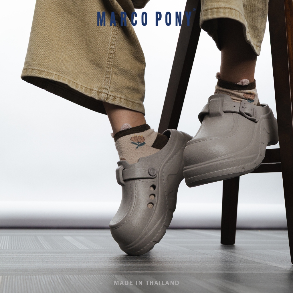Marco Pony รองเท้าแตะแฟชั่นผู้หญิง พื้นหนา มีความมินิมอล รองเท้าลำลองพื้นหนา MH9037