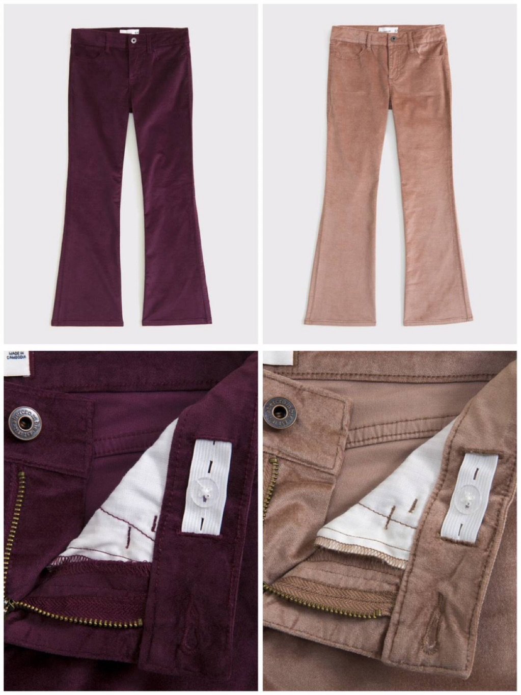 Velvet bootcut pants - Abercrombie | Shopee Thailand