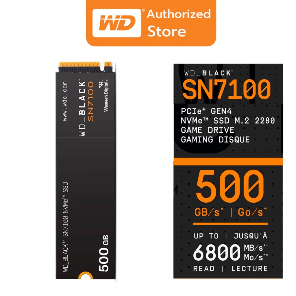 500GB SSD (เอสเอสดี) WD BLACK SN7100 - PCIe 4x4 NVMe M.2 2280
