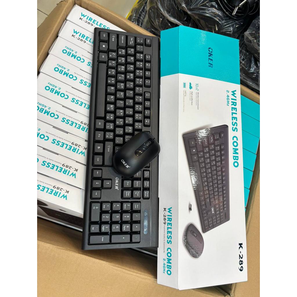 ส่งจากไทย OKER K-289 ชุดเมาส์+คีย์บอร์ดไร้สาย WIRELESS COMBO K289 ...