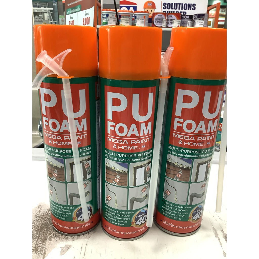 TOA PU FOAM พียูโฟม ทีโอเอ สเปรย์โฟม ชนิดขยายตัวสูง อุดช่องว่างรอยแตก ...