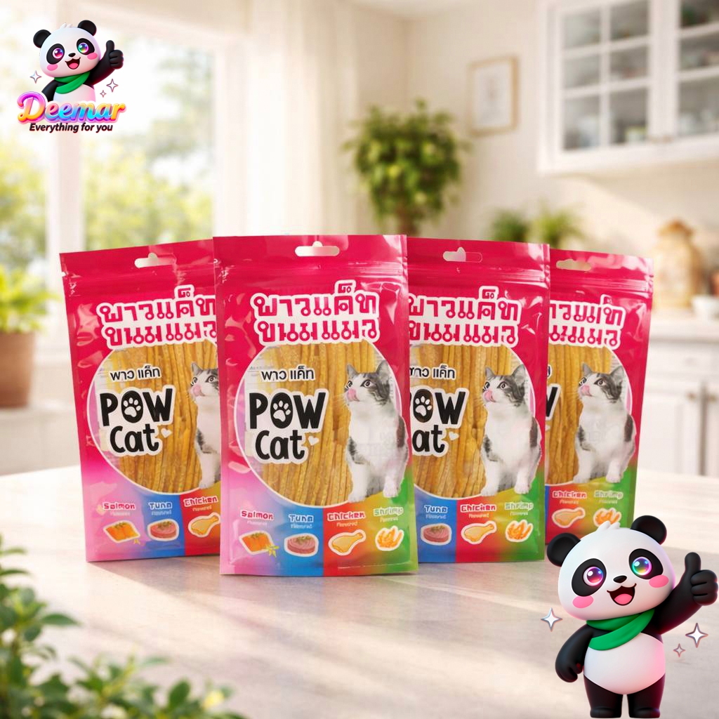 Deemar ขนมแมว ปลาเส้น POW CAT