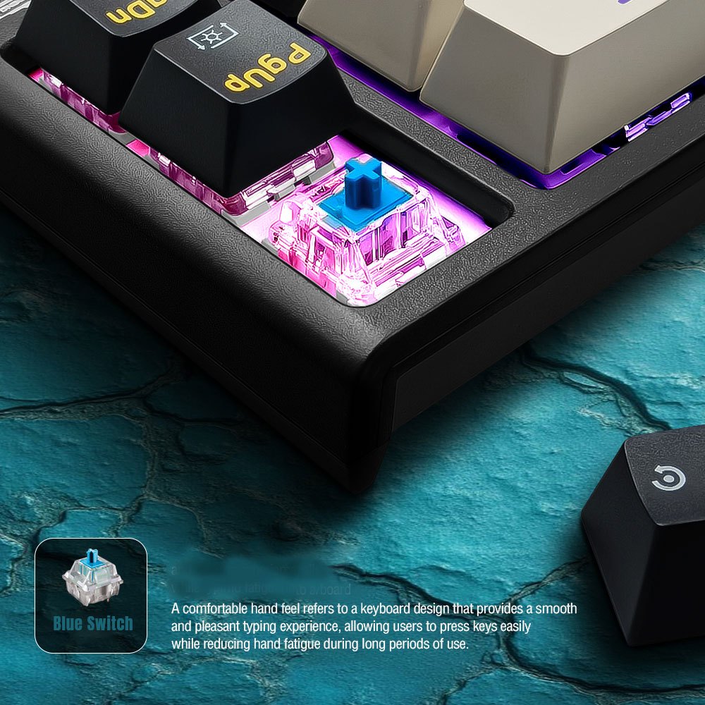JEDEL WKL103 Tri-Mode Mechanical Keyboard 67 Keys คีย์บอร์ดไร้สาย Blue ...