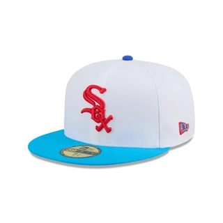 New Era หมวกรุ่น 59FIFTY PACK- RAMUNE CHICAGO WHITE SOX COOPERSTOWN 2-TONE BLUE FANATIC VISOR WHITE 59FIFTY CAP