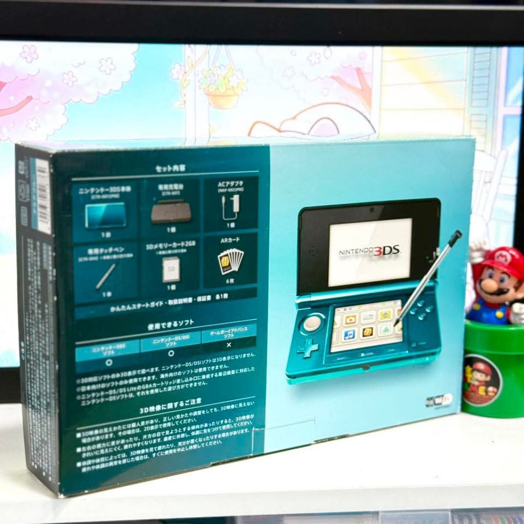 液晶美品☆】任天堂 3DS アクアブルー タッチペン SDカード 動作確認