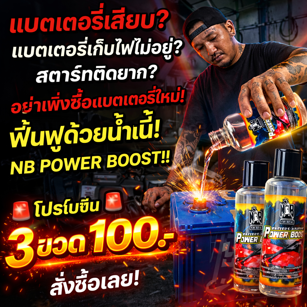 3 ขวด 100น้ำยาฟื้นฟูแบตเตอรี่รถ BATTERY ADDITIVE POWER BOOST | Shopee ...