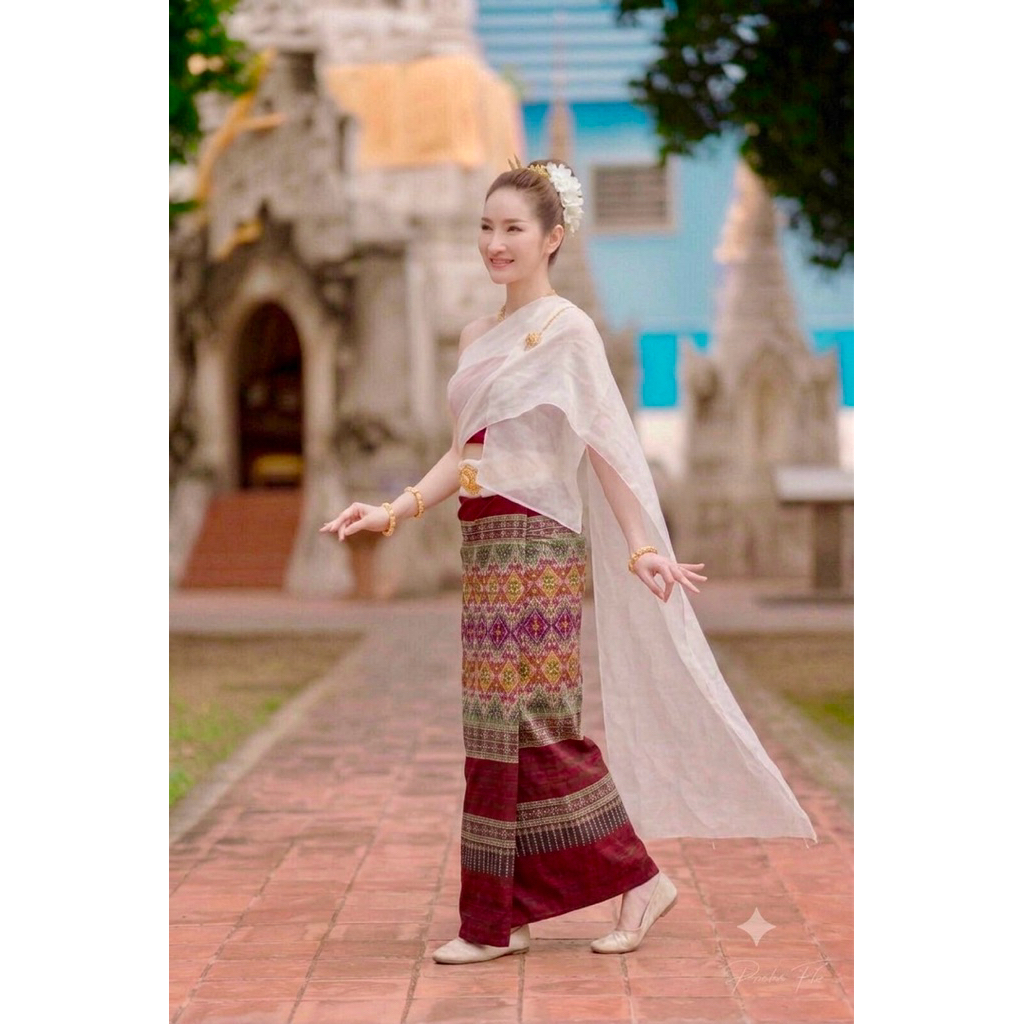 ซิ่นจกเชียงใหม่ นพบุรีศรีนครพิงค์ ผ้าทอมือหมักโคลน เนื้อนิ่ม สวยคลาสสิค มุมมองที่ 4