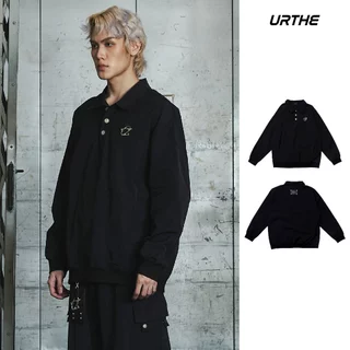 URTHE - เสื้อโปโล Oversize รุ่น HALF-PLACKET NYLON POLO SWEATSHIRT - Col. OZDE UNTITLED