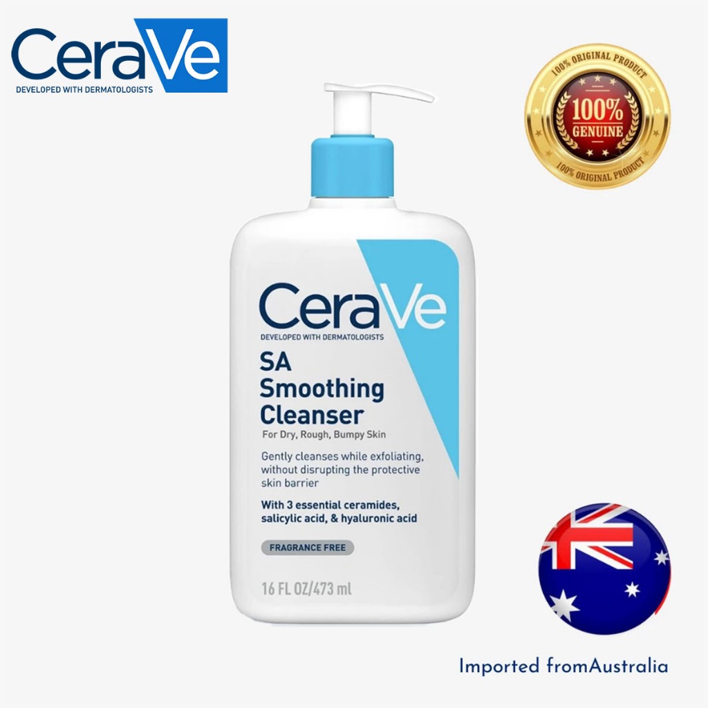[สินค้าขายดี] เซราวี CERAVE SA Smoothing Cleanser 473ml เจลล้างหน้าและตัว ขจัดสิวหัวขาวหัวดำ ปรับผิวเรียบเนียนสม่ำเสมอ