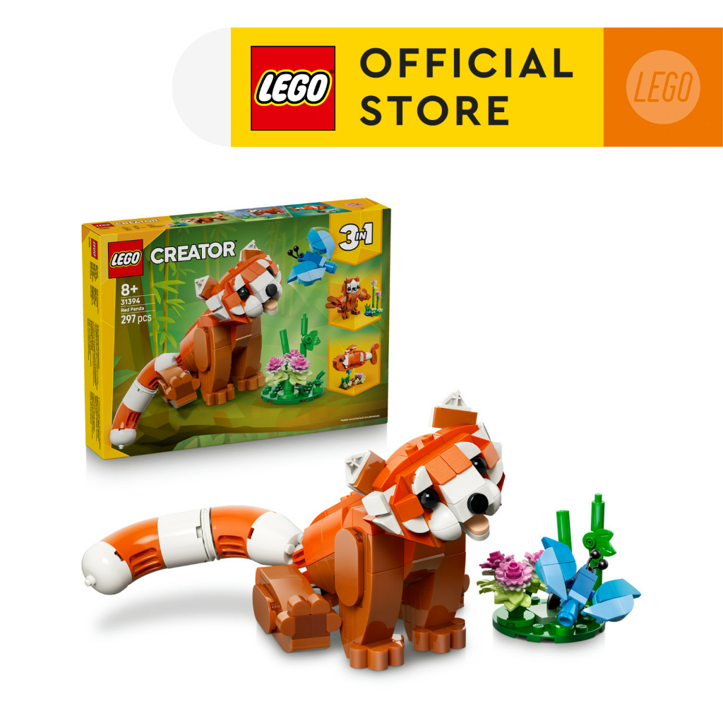 LEGO Creator 3in1 31394 Cute Animals: Red Panda (297 Pieces), Building Blocks, Kids Toy