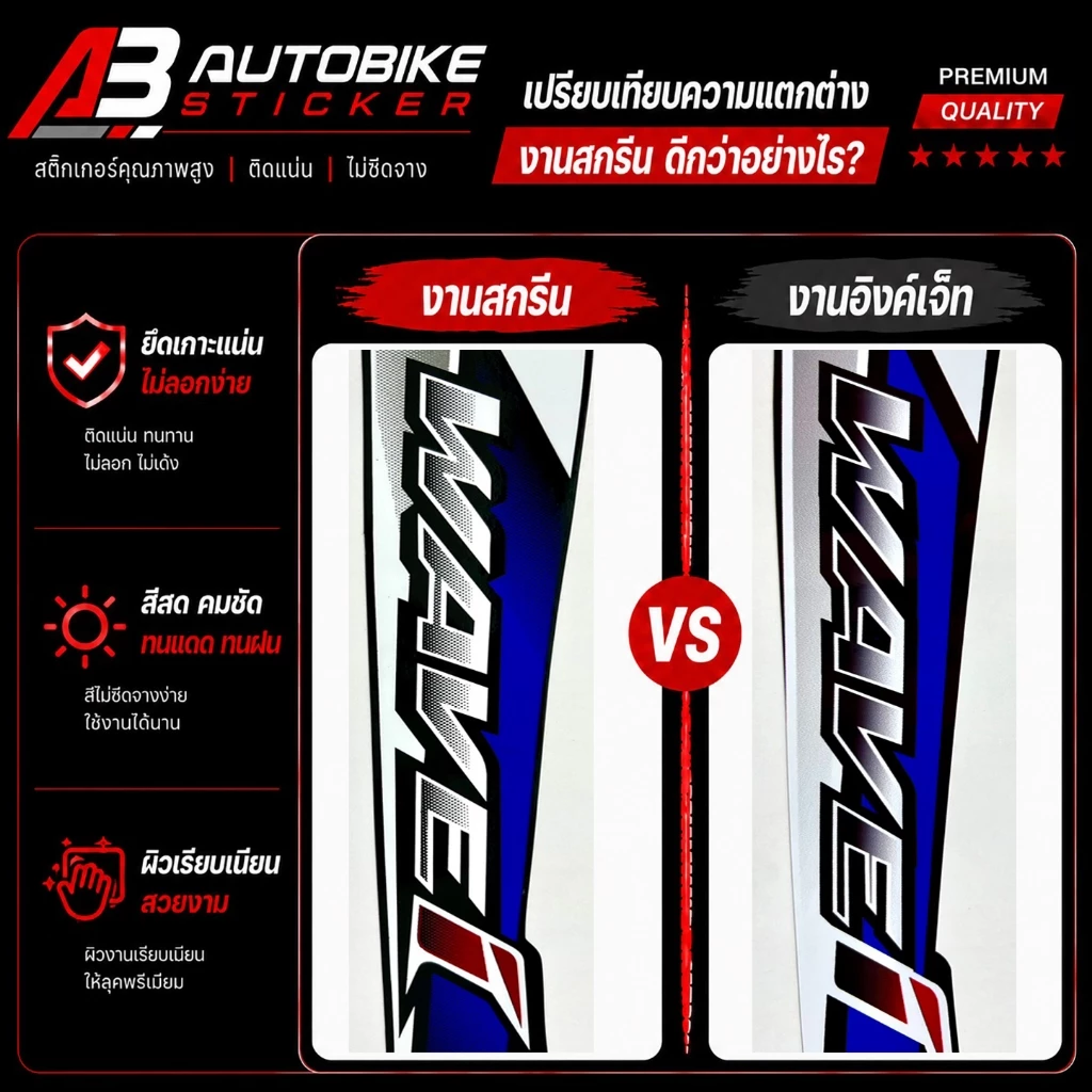 สติ๊กเกอร์ Wave 125i รุ่น5 ปี2007 (งานสกรีน เคลือบเงาUVแท้) เวฟ 125i รุ่น5 ปี2007 ไฟเลี้ยวบังลม รูปที่ 2