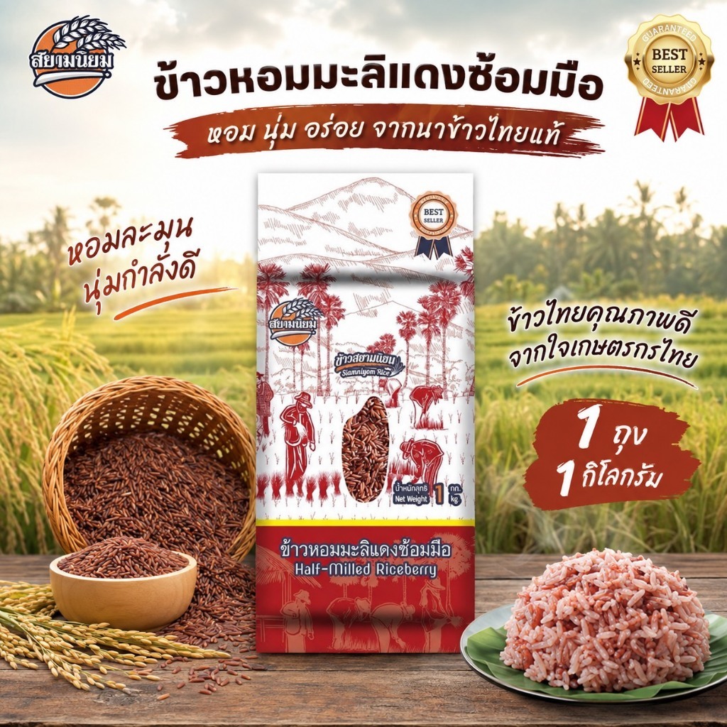 ข้าวหอมมะลิแดง 1 กก. ข้าวใหม่