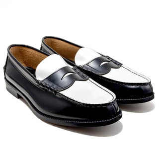 KENFORD MENS COMBI LOAFERS K001 - BLK/WHT