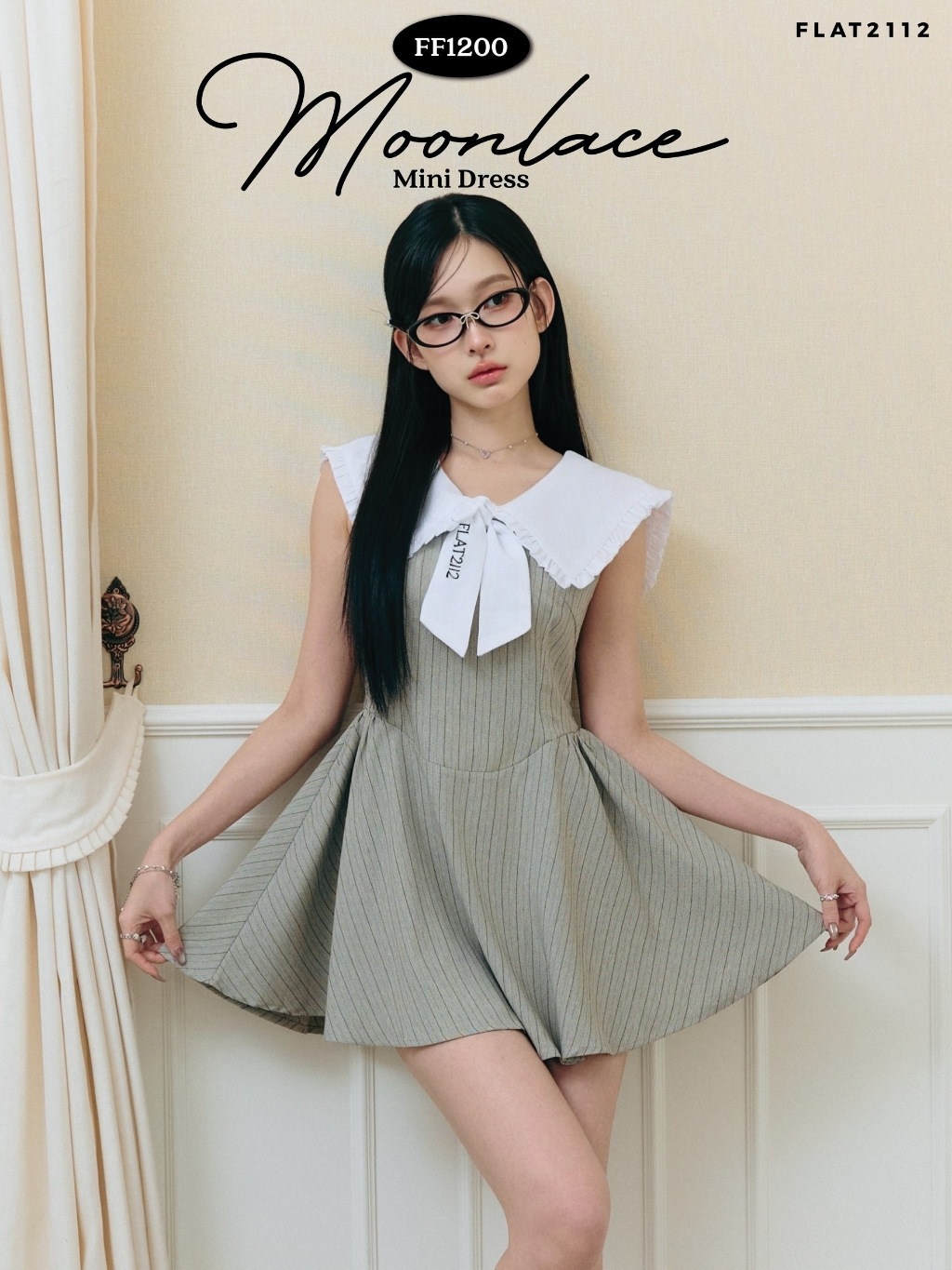 FLAT2112 : MOONLACE MINI DRESS มินิเดรสสุดคลาสสิค เรียบหรูดูเเพง ใส่ ...