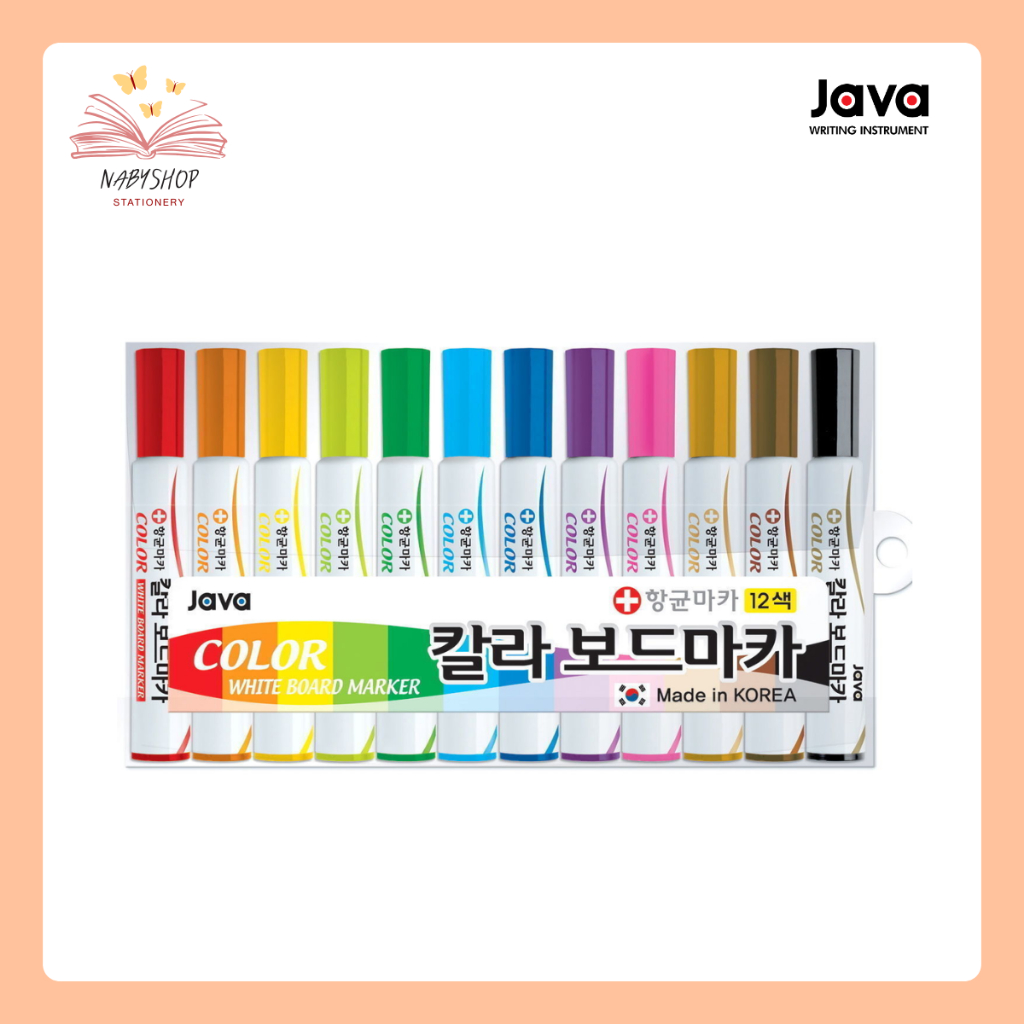 Java Whiteboard Marker ปากกาไวท์บอร์ด ขนาด 2 มม. แบบเซ็ต 12 สี | Shopee ...