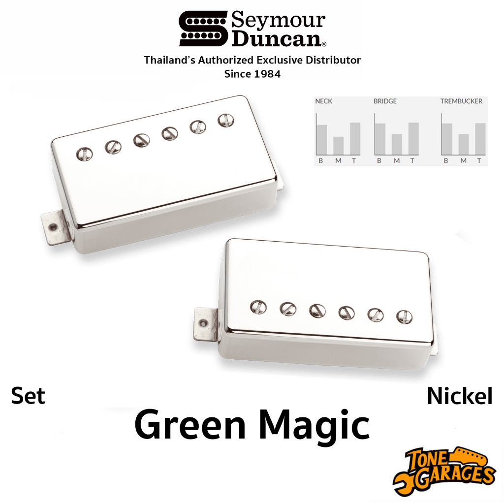 Seymour Duncan Green Magic Humbucker Set Nickel Cover ปิ๊กอัพกีต้าร์ ...