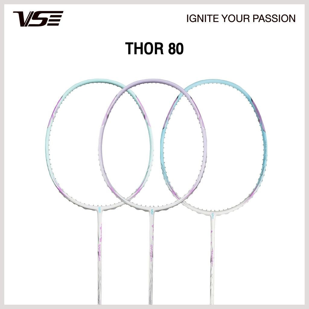 (แถมเอ็น+ซองเต็ม) ไม้แบดมินตัน VS รุ่น THOR 80 (4U) Badminton Racket ...