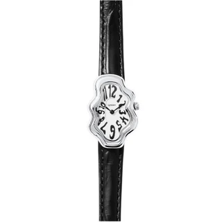 LAPHONT MIRAGE WATCH SILVER CASE BLACK BAND WHITE DIAL