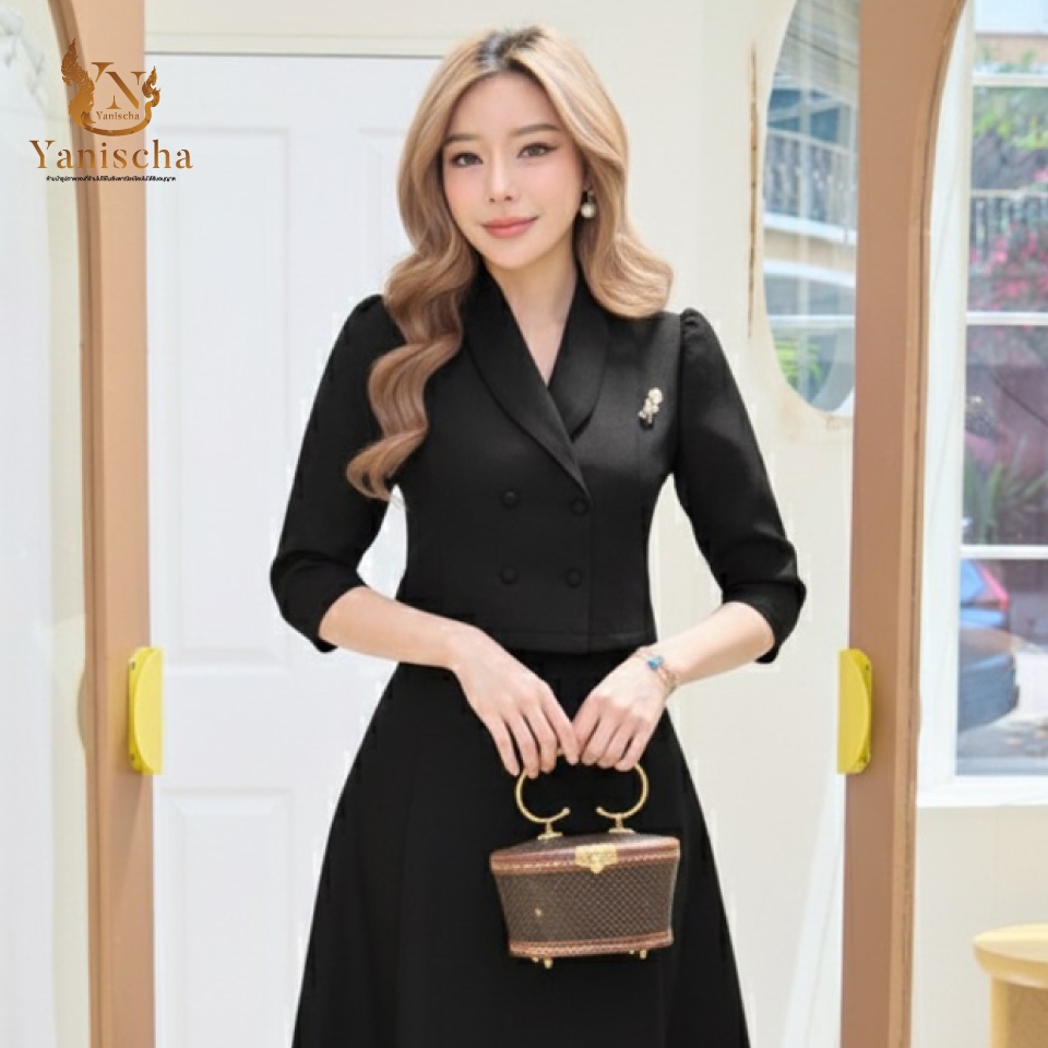 ชุดไทยดำไปวัด ผ้าดี พรางพุง สวยภูมิฐาน ไซส์ XS-5XL พร้อมส่ง มุมมองที่ 2