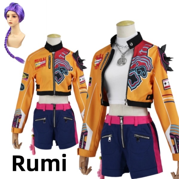 KPop ผู้ล่าปีศาจเครื่องแต่งกายคอสเพลย์ Rumi Cos เครื่องแต่งกายเต็มชุด ...