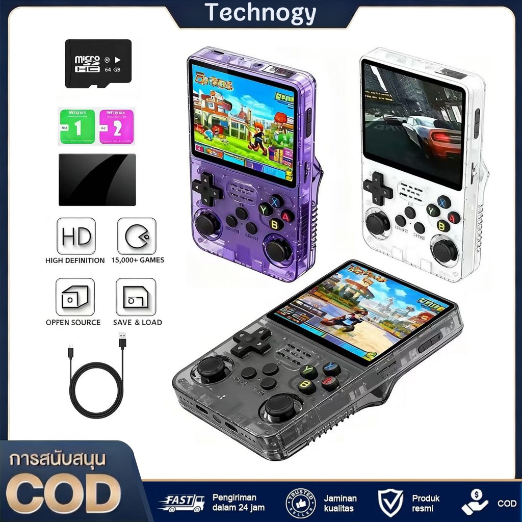 New R36S เกมคอนโซล Retro Game Console 128GB วิดีโอเกม เกมคอนโซลแบบพกพา ...