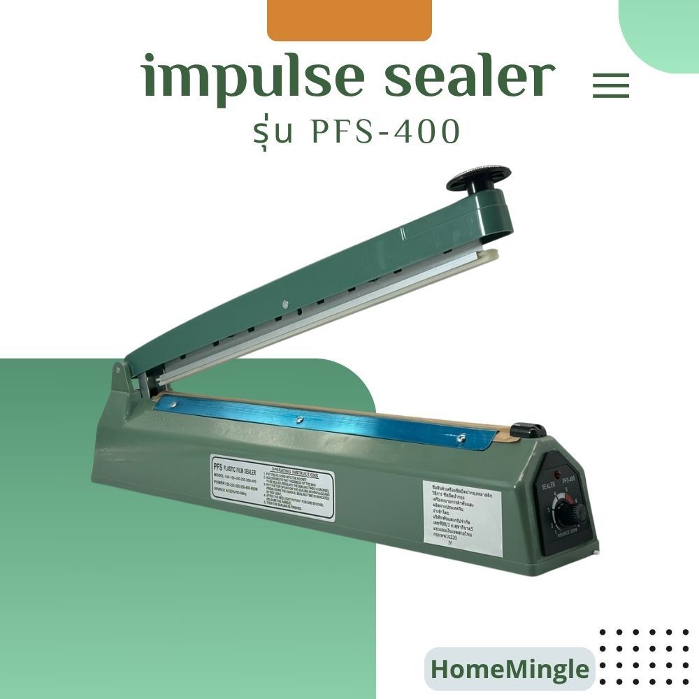 Impulse Sealer เครื่องซีลถุงพลาสติกแบบมือกด รุ่น PFS-400 (FS-400) — ซีล ...
