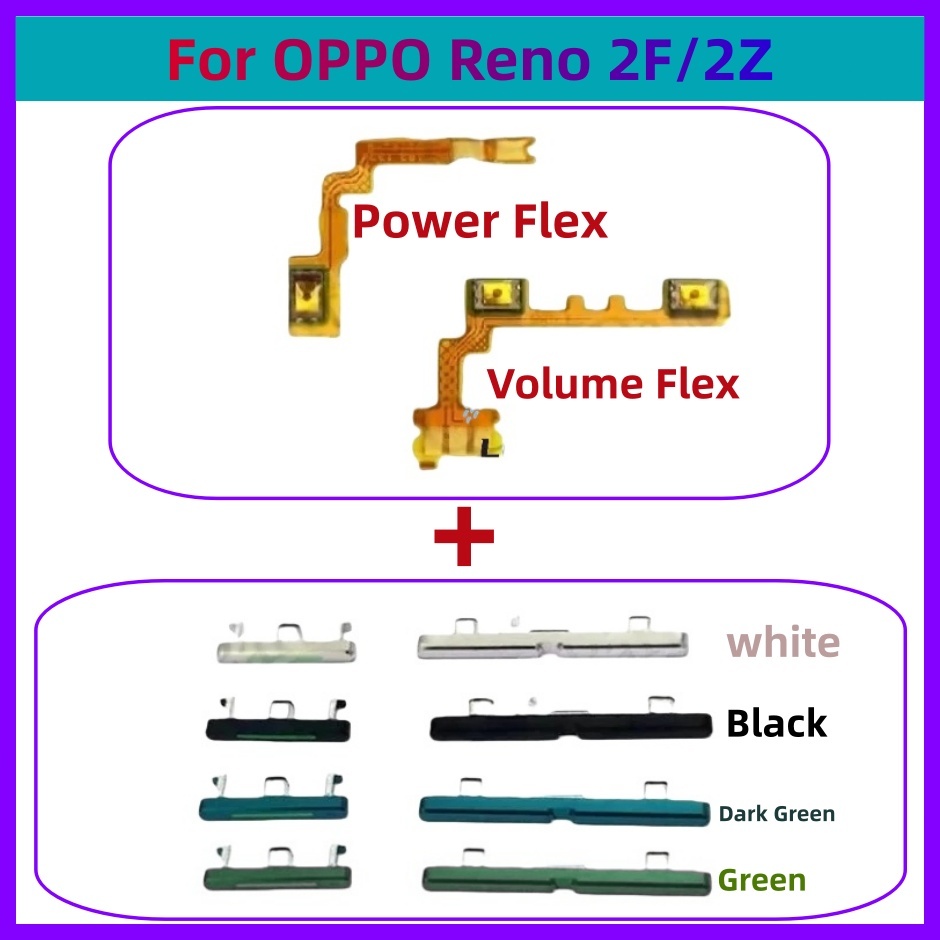ปุ่มปรับระดับเสียงไฟ Flex สําหรับ oppo reno 2F 2Z สวิตช์กุญแจด้านข้าง ...