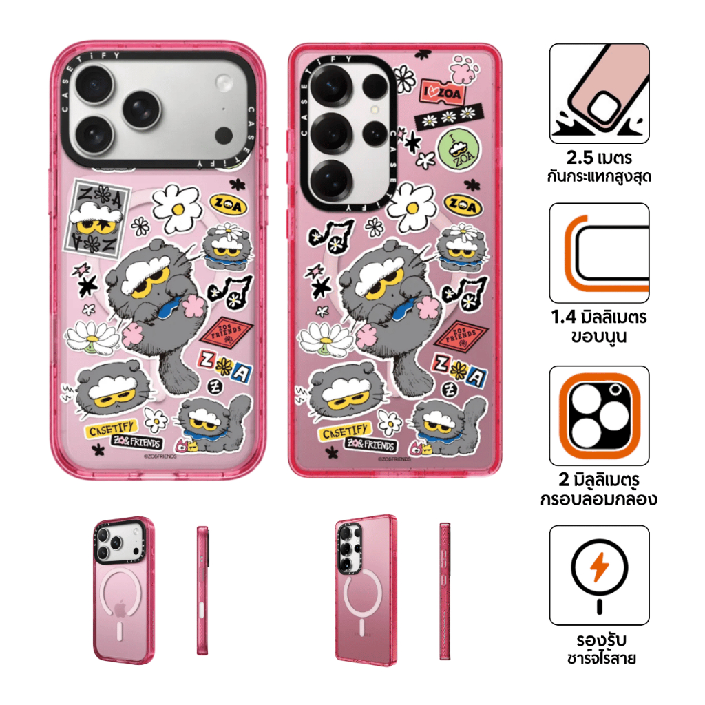 iPhoneアクセサリー Casetify zoa Sticker Case ZO&FRIENDS X CASETiFY