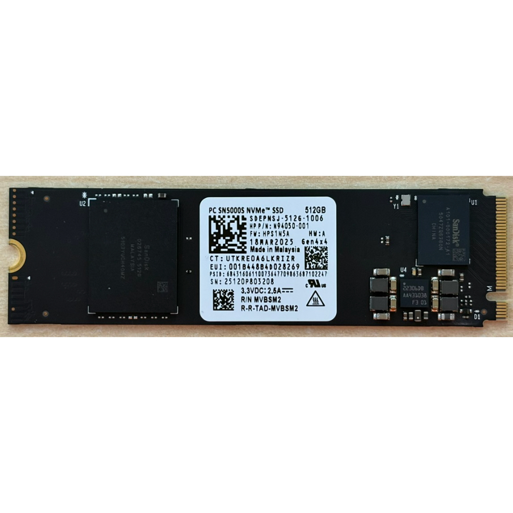 512 GB SSD (เอสเอสดี) SANDISK PC SN5000S - PCIe 4x4 NVMe M.2 2280