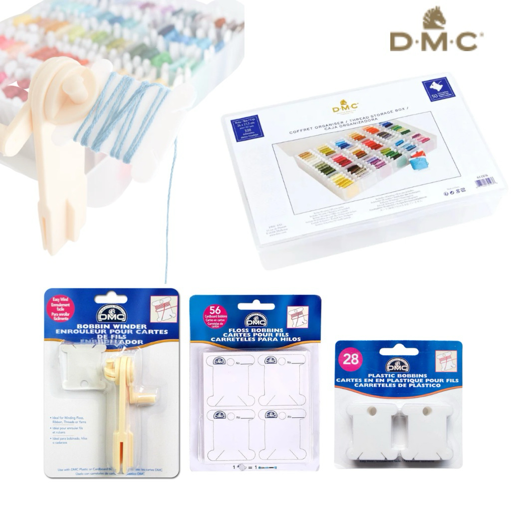 DMC storage box กล่องพลาสติกเก็บไหม พร้อมแกนกระดาษ 50 แผ่นในกล่อง ...