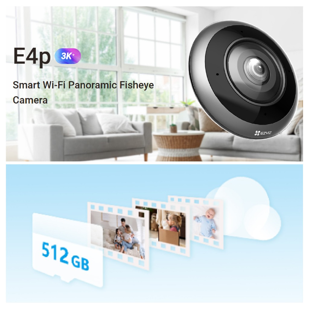 (สินค้าใหม่) EZVIZ รุ่นCS-E4p-R100-8C6WKF 6MP Smart Wi-Fi Panoramic ...