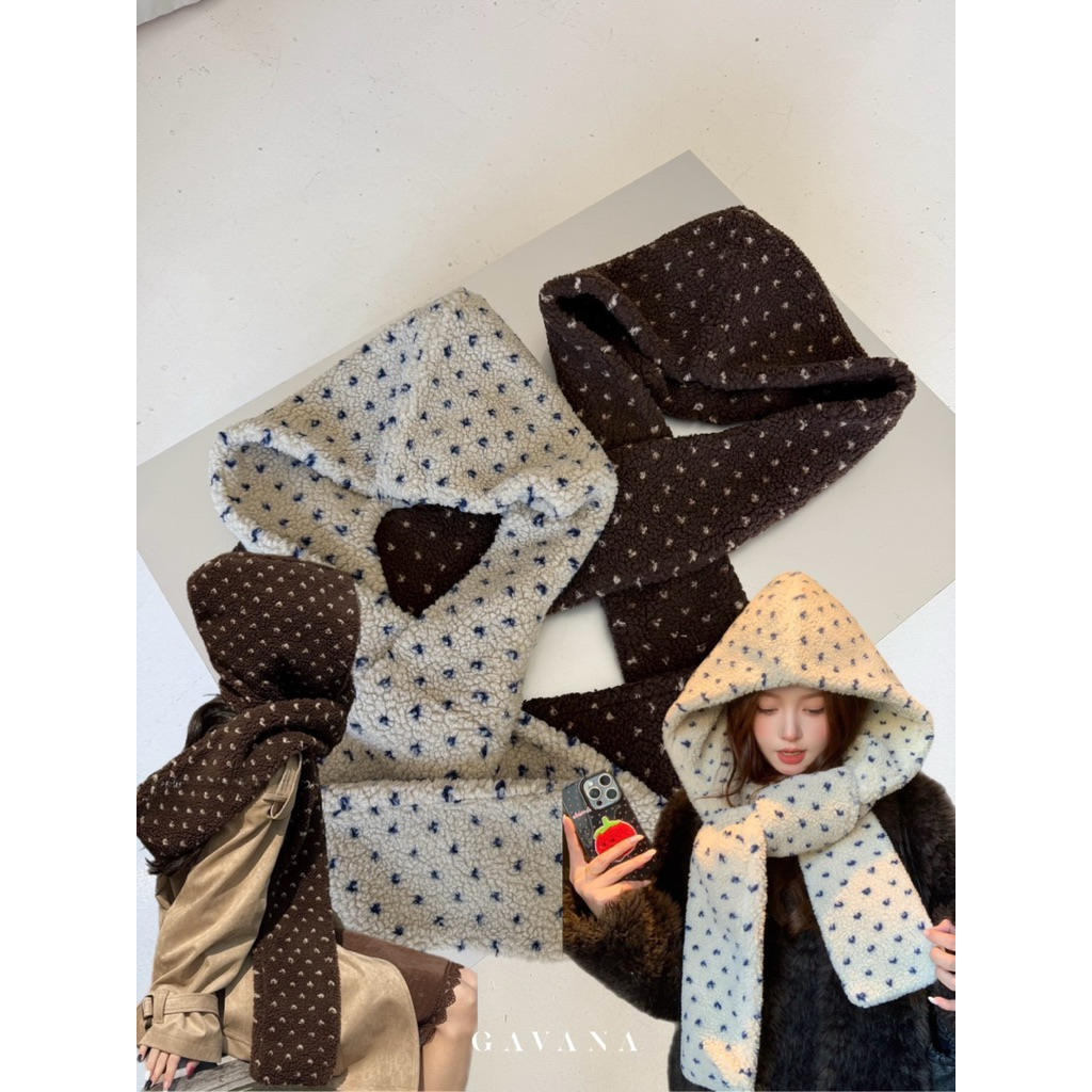 ☃️ ผ้าพันคอมีฮู้ดในตัว ดีไซน์เกาหลีสุดคิวท์ ☃️ #A25005 #1 | Shopee Thailand