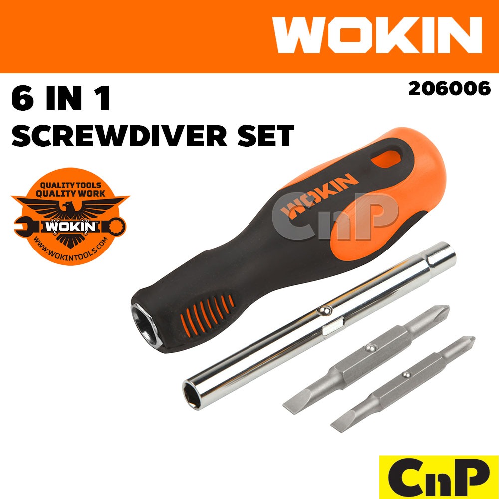 WOKIN ไขควงสลับ 6 IN 1 SET โวกิ้น รุ่น 206006 | Shopee Thailand