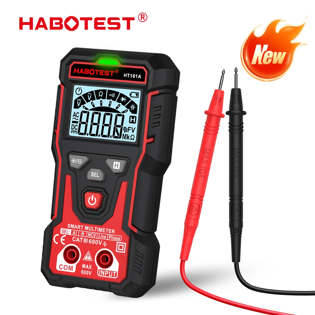 HABOTEST HT161A (HT123 อัพเกรด) มัลติมิเตอร์ดิจิตอล 600V การตรวจจับแรงดันไฟฟ้า AC / DC 4000 นับความจุ / ฟังก์ชั่นไดโอด
