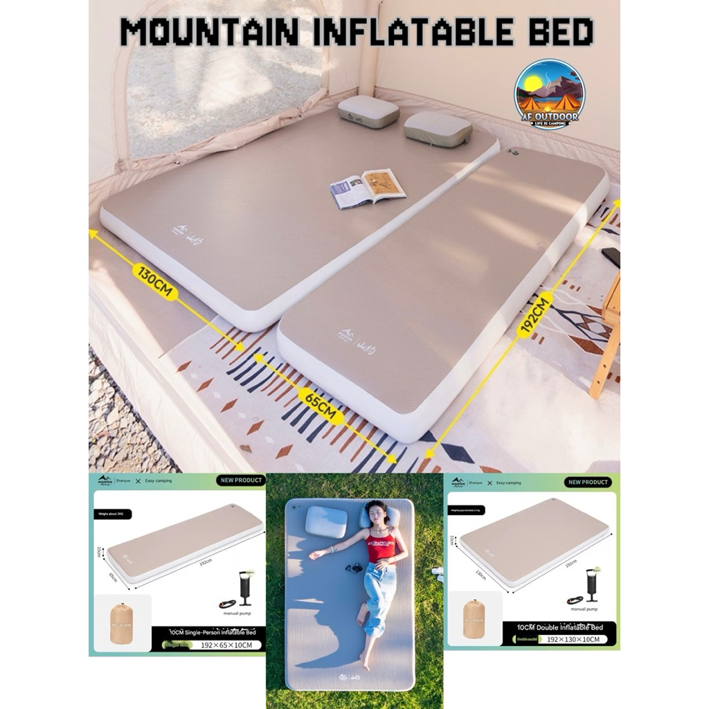 Mountain inflatable bed ที่นอนเป่าลมขนาด 1คน 2คน พับได้ มีที่สูบให้ ...