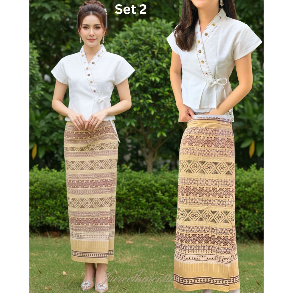 ชุดไทยประยุกต์ผ้าฝ้ายแท้ Juree หลายเซ็ท ราคาส่ง ส่งเร็ว ใส่สวยทุกงาน มุมมองที่ 5