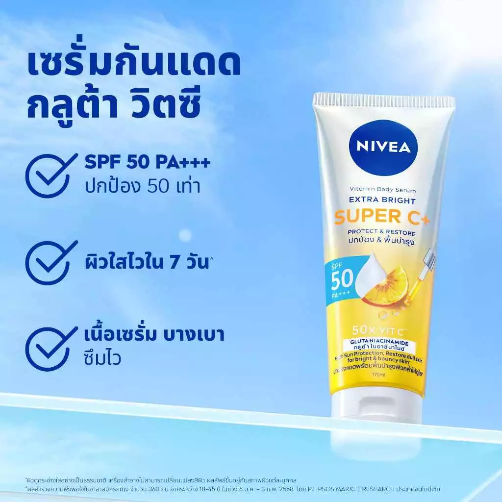 NIVEA Vitamin Body Serum Extra Bright Super C Plus 300ml 2 ชิ้น