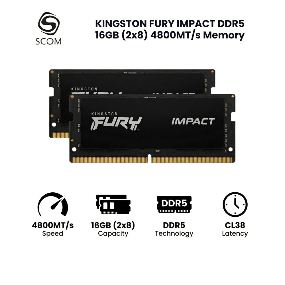 KINGSTON RAM NOTEBOOK DDR5 16GB (8GBx2) 4800MHz KINGSTON FURY