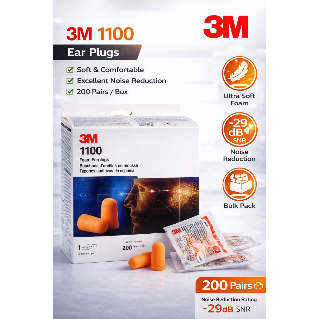 3M 1270 NRR 24 dB 3M แท้ 100% ปลั๊กอุดหูลดเสียง 3M 1270 สีส้ม พร้อมจัด ...