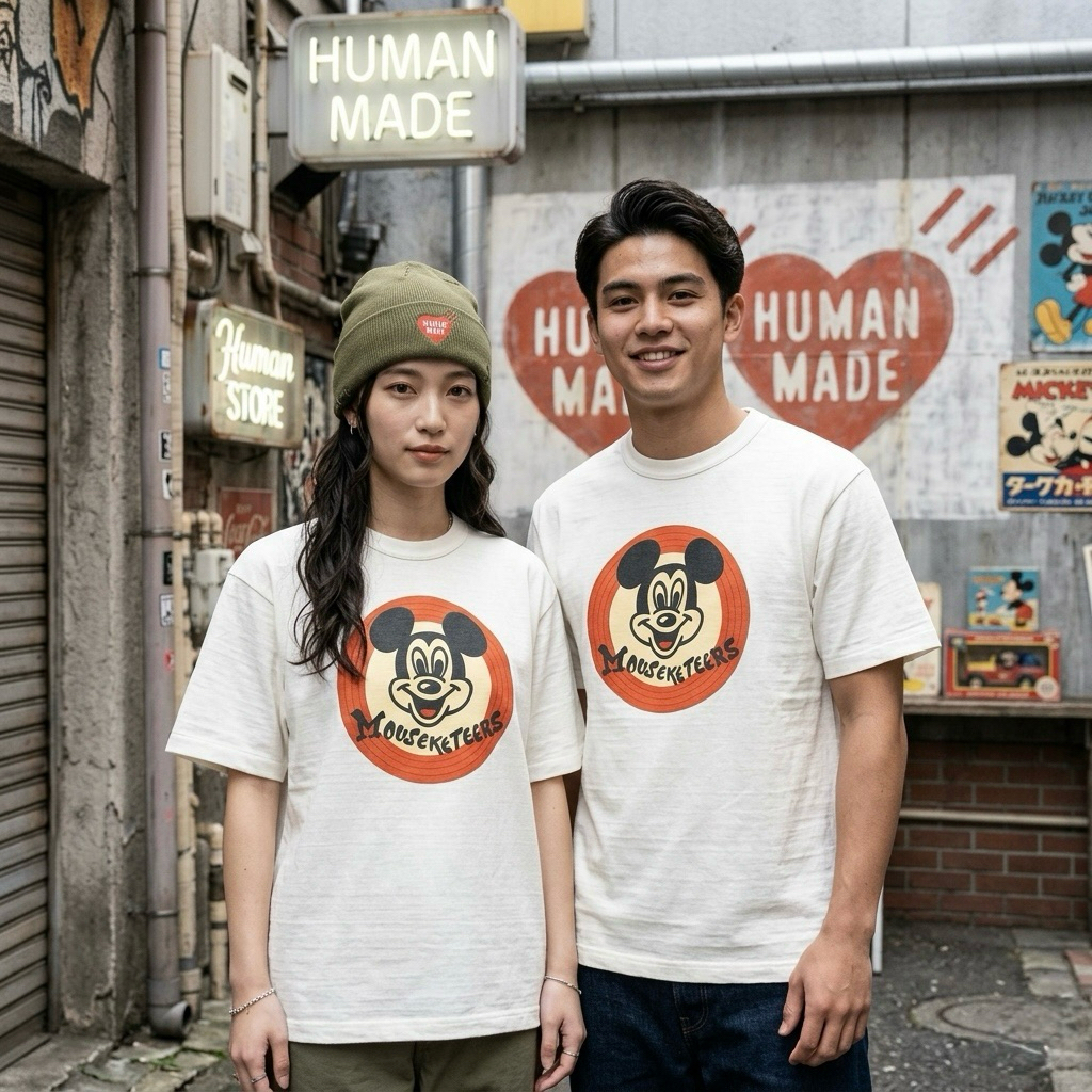 พร้อมส่งใน​ไทย​ Human Made MICKEY MOUSE CLUB GRAPHIC T-SHIRT