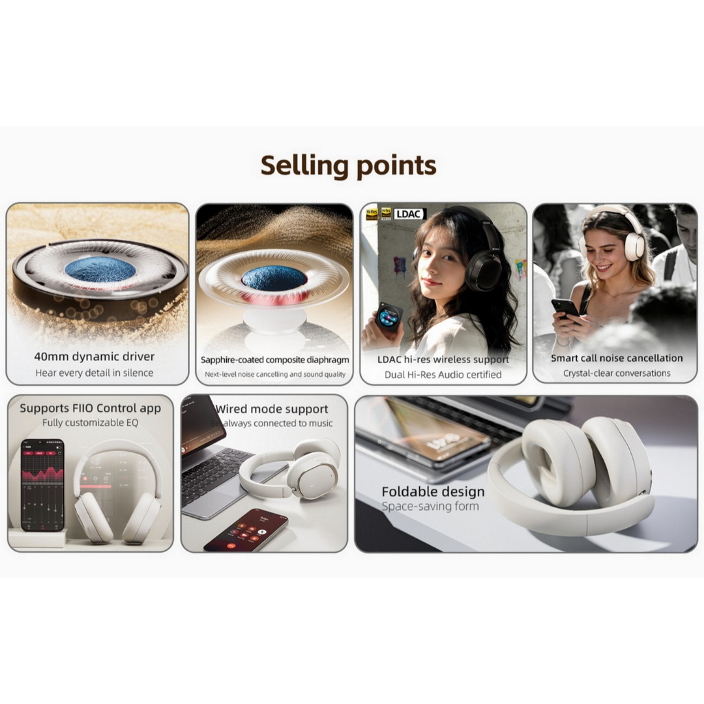 [ประกันศูนย์ไทย] FiiO EH13 หูฟังไร้สาย Bluetooth 6.0 รองรับ LDAC, Hi ...
