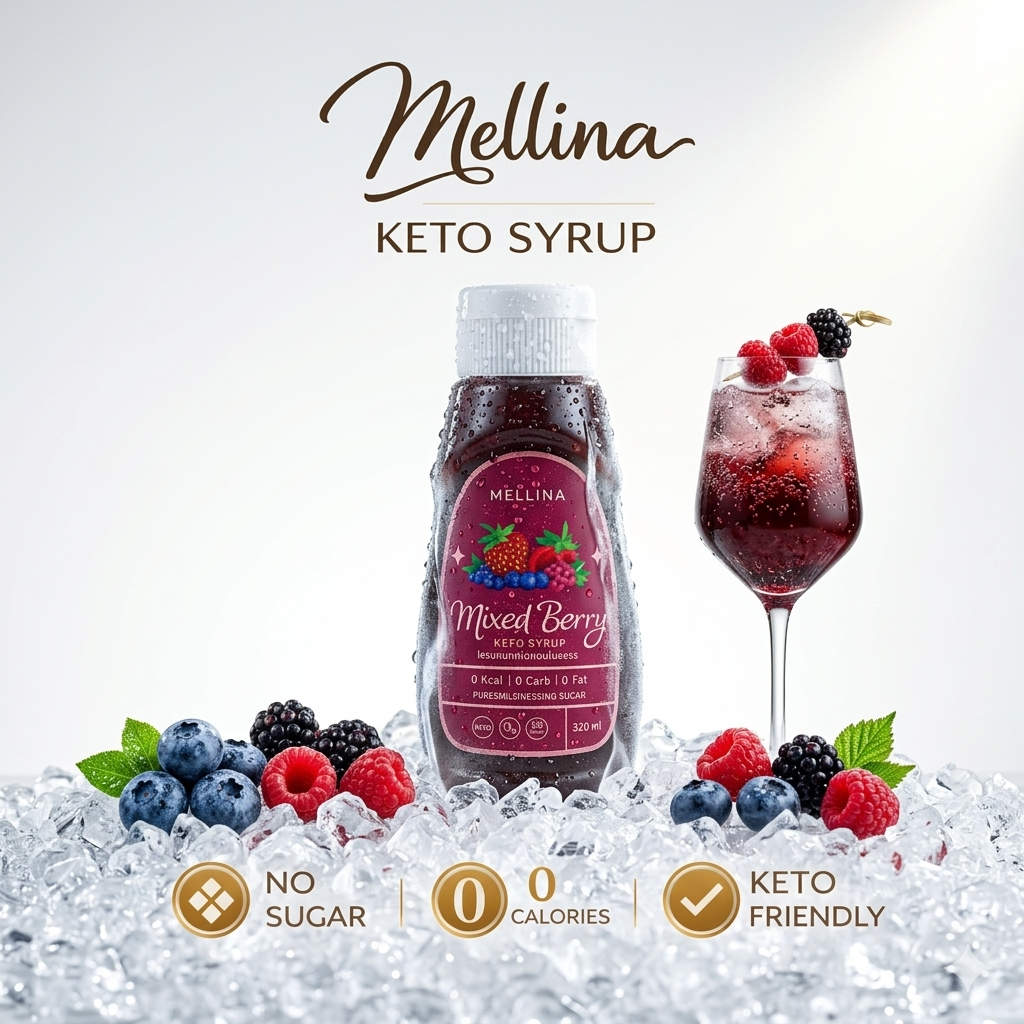 MELLINA Syrup รสมิกซ์เบอร์รี่ กลิ่นชาหอมสดชื่น ไซรัปหญ็าหวาน ไม่มี ...