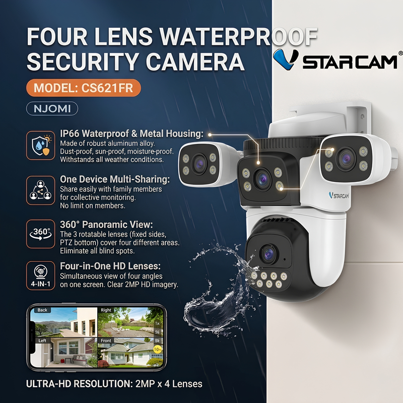 VSTARCAM CS621FR WiFi / CG621FR 4G LTE SIM FHD 1080P 2MP x 4 เลนส์กล้อง ...