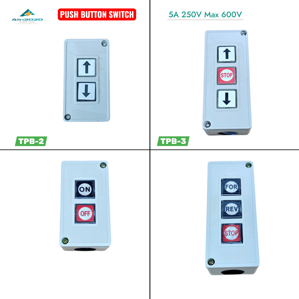 PUSH BUTTON SWITCH สวิตช์ปุ่มกด รุ่น:TPB-2,TPB-3 ON-OFF/ลูกศร ขึ้น-ลง ...