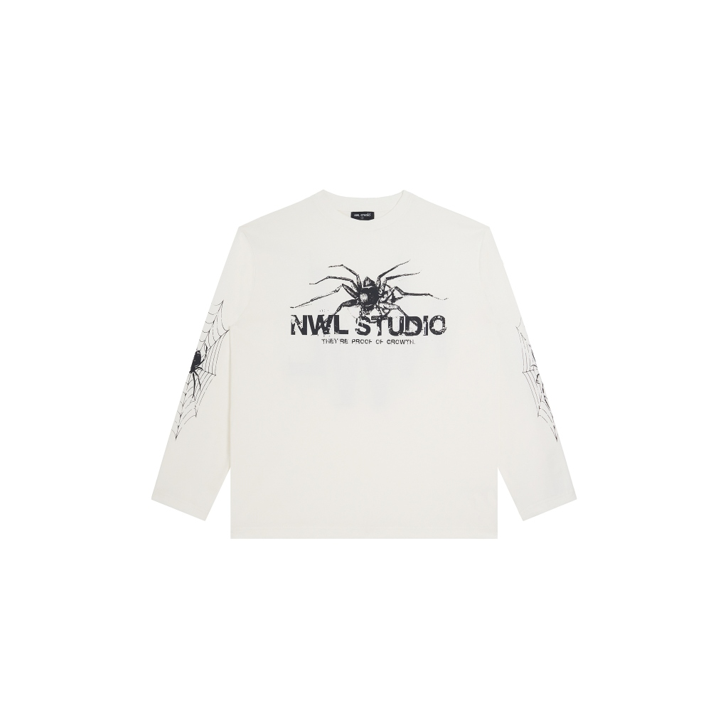 Spider Web Grow Long-Sleeve White / เสื้อยืดแขนยาว
