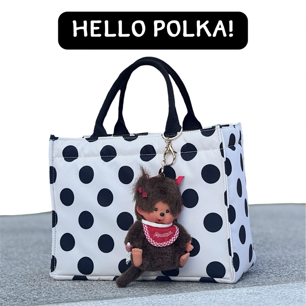 Hello Polka! กระเป๋าสะพายลายจุดสีดำ | Shopee Thailand